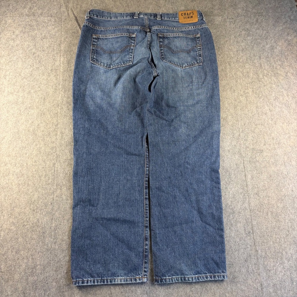 Chaps Denim Mens 36x30 Blue Straight‎ Fit Jeans 100% Cotton Medium Wash